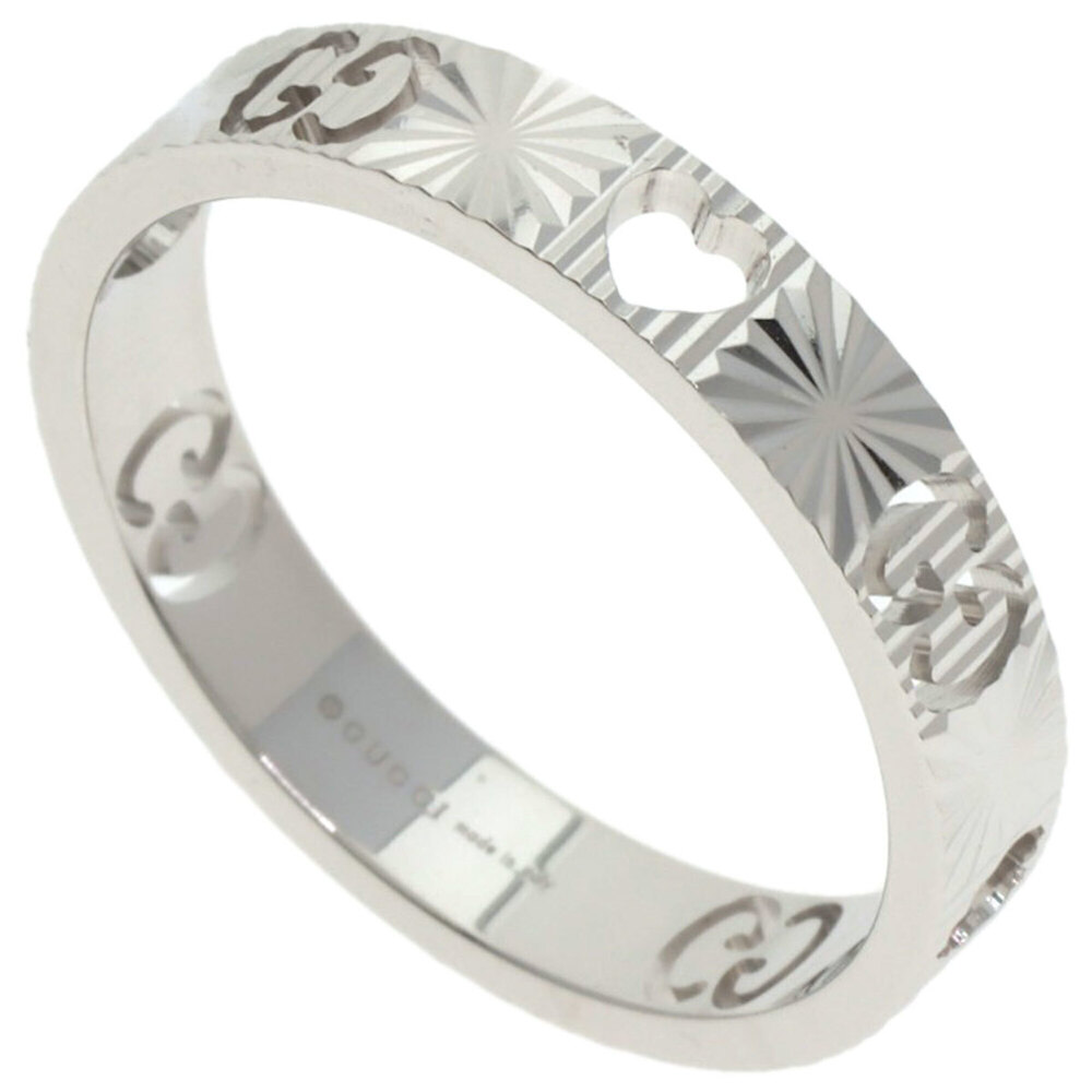 Gucci Icon Heart #21 Ring, 18K White Gold, Women's GUCCI